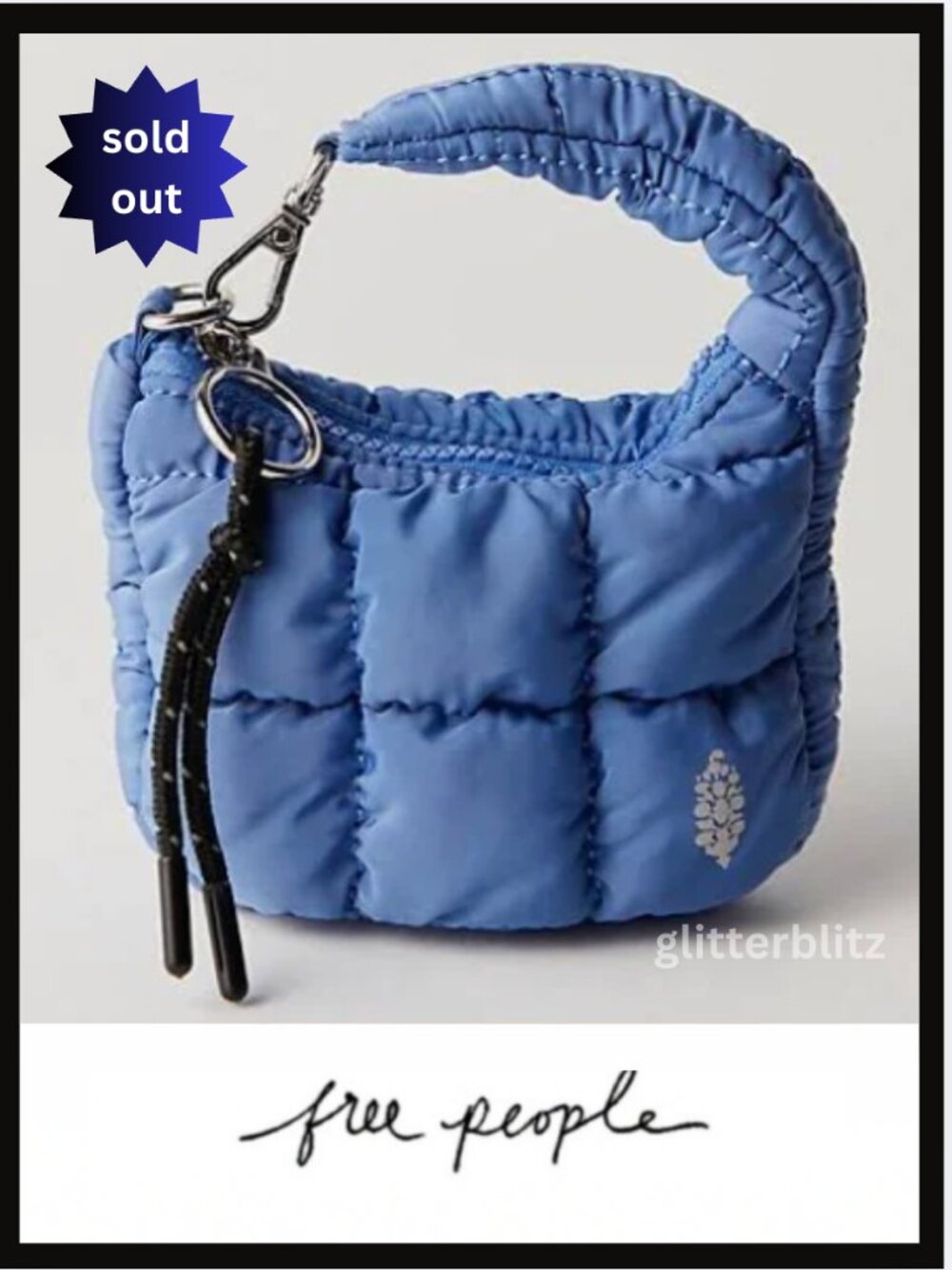 Free People Quilted Micro Pouch Blueberry